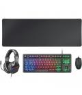 Pack gaming mars gaming mcp-rgb3/ teclado rgb + ratón óptico + alfombrilla xxl + auriculares