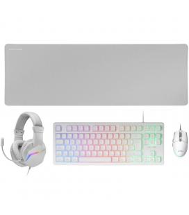 Pack gaming mars gaming mcp-rgb3w/ teclado rgb + ratón óptico + alfombrilla xxl + auriculares