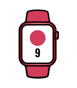 Apple watch series 9/ gps/ 41mm/ caja de aluminio rojo/ correa deportiva rojo s/m