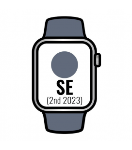 Apple watch se 2 gen 2023/ gps/ cellular/ 44mm/ caja de aluminio plata/ correa deportiva azul tempestad s/m