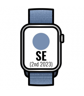 Apple watch se 2 gen 2023/ gps/ cellular/ 44mm/ caja de aluminio plata/ correa deportiva loop azul invierno