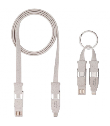 Pack 2 cables usb 2.0 mars gaming mca-eco/ lightning + microusb/ usb tipo-c/ usb-a/ 1m