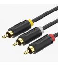 Vention Cable Estéreo BCABH/ 3x RCA Macho - 3x RCA Macho/ 2m/ Negro