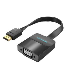 Vention Cable Conversor 74345/ HDMI Macho/ VGA Hembra - Jack 3.5 Hembra/ 15cm/ Negro