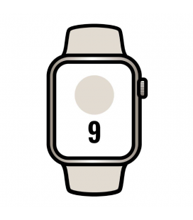 Apple watch series 9/ gps/ 45mm/ cellular/ caja de aluminio blanco estrella/ correa deportiva blanco estrella s/m