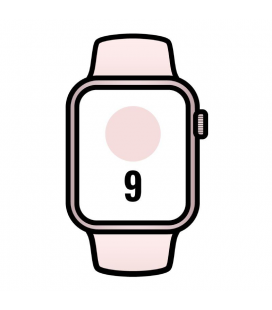 Apple watch series 9/ gps/ 45mm/ cellular/ caja de aluminio rosa/ correa deportiva rosa claro m/l