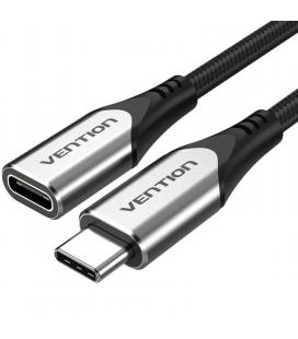 Cable alargador usb 3.1 tipo-c vention tabhf/ usb tipo-c macho - usb tipo-c hembra/ 1m/ gris