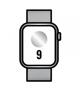 Apple watch series 9/ gps/ cellular/ 45 mm/ caja de acero plata/ correa milanese loop plata