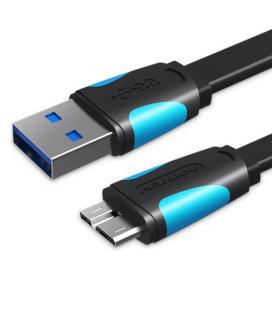 Vention Cable USB 3.0 VAS-A12-B100/ MicroUSB Macho - USB Macho/ 1m/ Azul y Negro