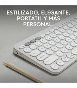 Logitech Pebble Keys 2 K380s teclado RF Wireless + Bluetooth QWERTY Español Blanco