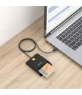 AISENS Lector de Tarjeta Inteligente DNI USB-C, Negro