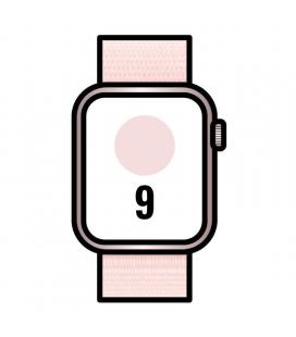 Apple watch series 9/ gps/ 45mm/ caja de aluminio rosa/ correa deportiva loop rosa claro