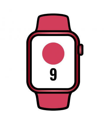 Apple watch series 9/ gps/ 45mm/ caja de aluminio rojo/ correa deportiva rojo m/l