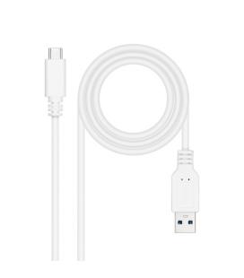 Nanocable Cable USB 3.1, Gen2 10 Gbps 3A, tipo USB-C/M-A/M, Blanco, 0.5 m