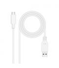 Nanocable Cable USB 3.1, Gen2 10 Gbps 3A, tipo USB-C/M-A/M, Blanco, 1.5 m