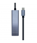 CONVERSOR AISENS USB3.1 USB-C A ETHERNET GIGABIT HUB 3XUSB3.0 GRIS 15CM