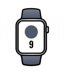 Apple watch series 9/ gps/ cellular/ 41 mm/ caja de acero plata/ correa deportiva azul tempestad s/m