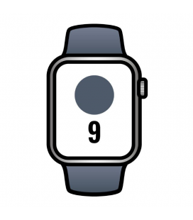 Apple watch series 9/ gps/ cellular/ 41 mm/ caja de acero plata/ correa deportiva azul tempestad m/l
