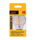 Bombilla led kodak filamento cristal esferica a60 - e27 - 806lm - calido 3000k - 8w=60w - no regulable