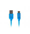 Cable usb lanberg 2.0 macho - usb tipo c macho quick charge 3.0 1m azul