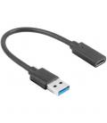 Adaptador USB A a USB C Lanberg AD-UC-UA-03 0.15m USB 3.2 Gen 1 5Gbps Negro