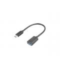 Adaptador usb lanberg usb tipo c m 3.1 a usb tipo a h 15cm otg negro