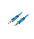 Cable minijack lanberg 3.5mm m - m 3 pin 2m premium azul