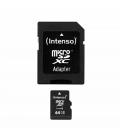 Tarjeta de memoria micro sd intenso 64gb cl10 + adaptador sd