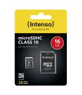 Tarjeta de memoria micro sd intenso 16gb cl10 + adaptador sd