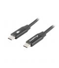 Cable usb tipo c lanberg 0.5m - macho - macho - carga rapida - negro
