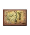 Replica the noble collection el hobbit mapa de la tierra media montado sobre madera 40 x 25 cm