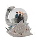 Figura enesco bola de agua decorativa harry potter dragon ucraniano harry ron y hermione