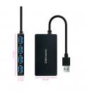 Hub usb 3.0 tooq con 4 puertos de usb 3.0 usb - a - m - usb 3.0 - h negro 15 cm