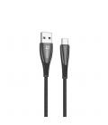 Cable qcharx berlin usb a tipo c 3a - 1 m - zinc negro cordon grueso tacto suave