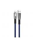 Cable qcharx florence usb a tipo c 3a - 1 m - zinc azul cordón plano premium