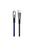 Cable qcharx florence usb a lightning 3a - 1 m - zinc azul cordón plano premium