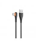 Cable qcharx london usb a tipo c 3a - 1 m - pvc negro acodado