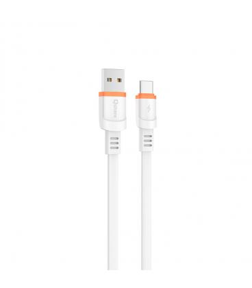 Cable qcharx rome usb a tipo c 3a - 1 m - pvc plano blanco