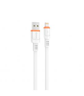 Cable qcharx rome usb a lightning 3a - 1 m - pvc plano blanco