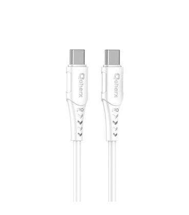 Cable qcharx sofia tipo c a tipo c 3a 60w - 1 m - pvc blanco