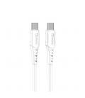 Cable qcharx sofia tipo c a tipo c 3a 60w - 1 m - pvc blanco