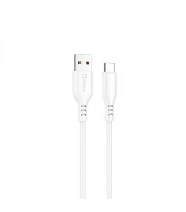 Cable qcharx tokyo usb a tipo c 3a - 1 m - silicona blanco tacto suave