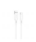 Cable qcharx tokyo usb a tipo c 3a - 1 m - silicona blanco tacto suave