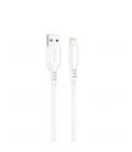 Cable qcharx tokyo usb a lightning 3a - 1 m - silicona blanco tacto suave