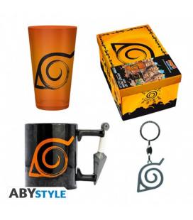 Pack premium abysse naruto shippuden 4 articulos vaso largo taza llavero & caja personalizada