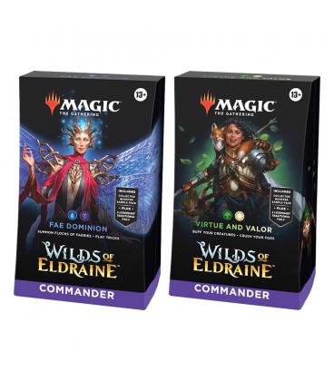 Juego de cartas magic the gatering mazos commander wilds of eldraine 4 mazos inglés