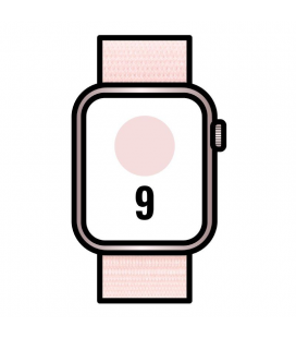 Apple watch series 9/ gps/ cellular/ 41mm/ caja de aluminio rosa/ correa deportiva loop rosa claro