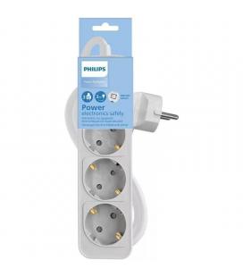 Regleta con interruptor philips chp2134w/10/ 3 tomas de corriente/ cable 1.5m/ blanco