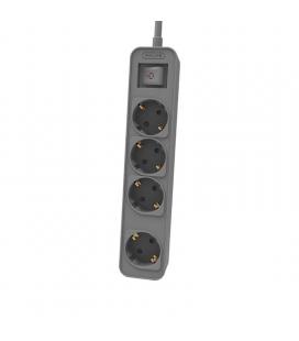 Regleta con interruptor philips chp2144g/62/ 4 tomas de corriente/ cable 1.5m/ gris