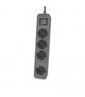 Regleta con interruptor philips chp2144g/62/ 4 tomas de corriente/ cable 1.5m/ gris